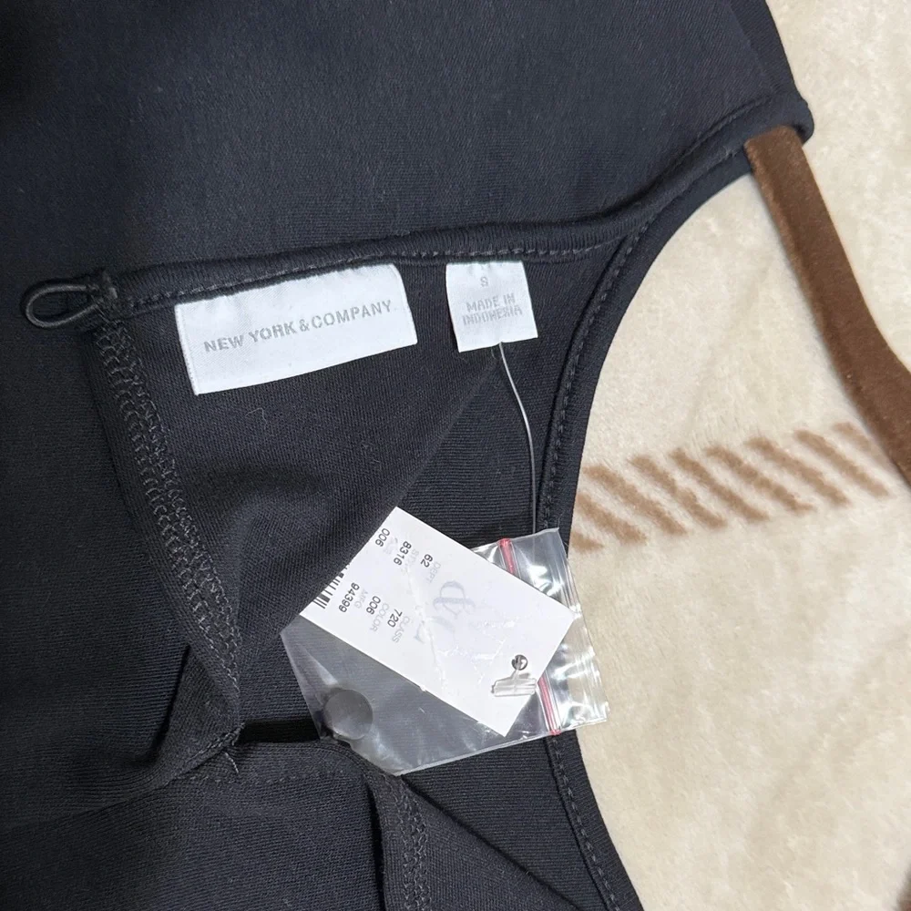 NWT New York & Company Classic Black Mini Dress - Picture 3 of 5